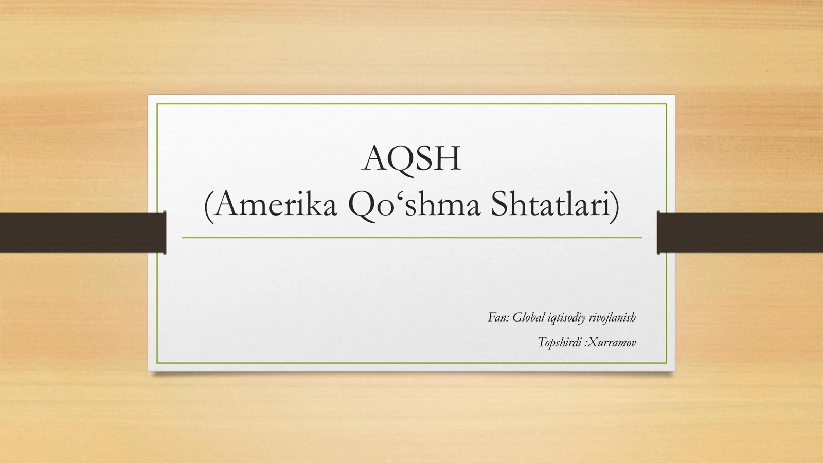 AQSH (Amerika Qo‘shma Shtatlari) umumiy statistik holati G20 ga kiruvchi davlatdan biri