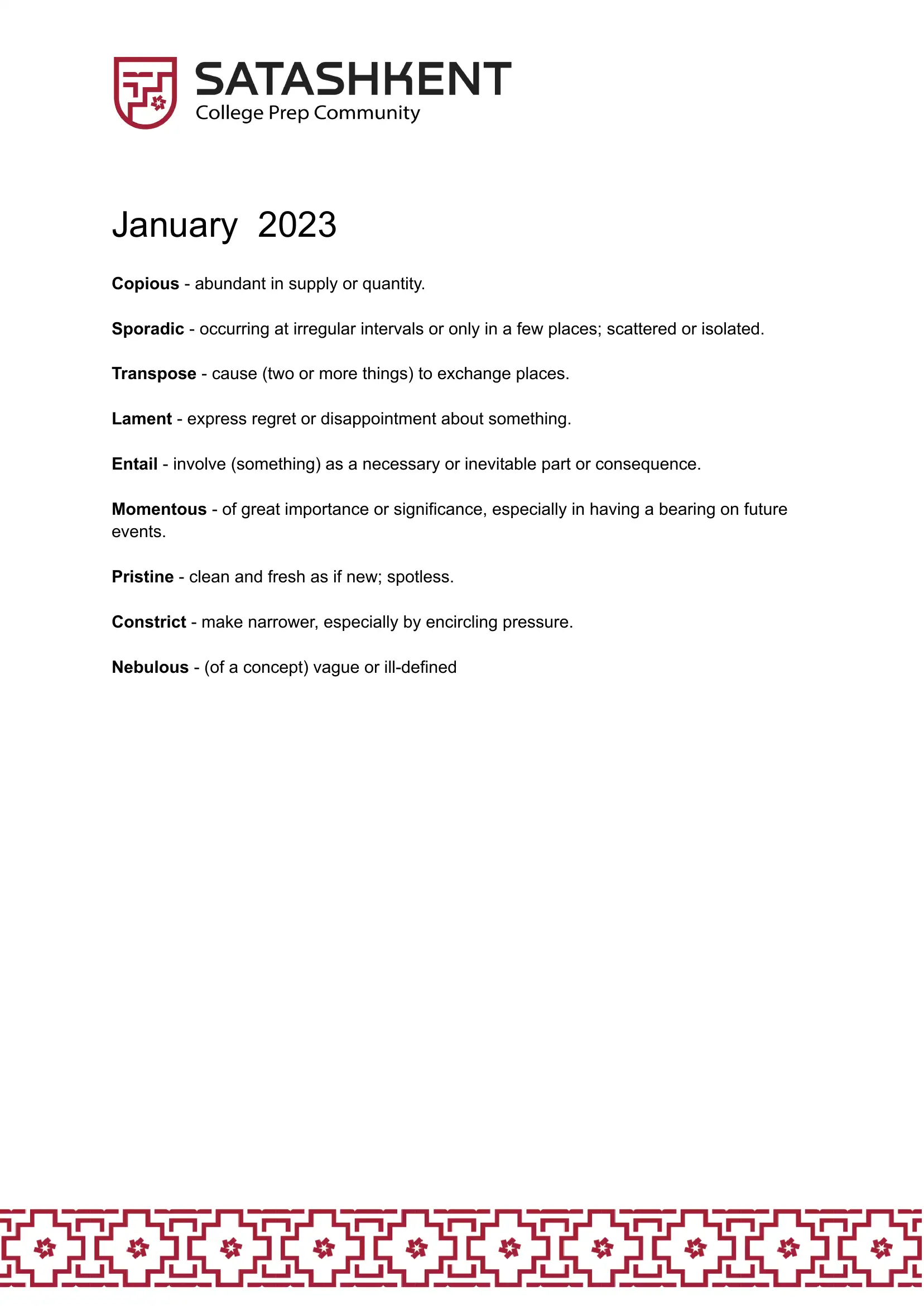 Must Know Words both for IELTS and SAT