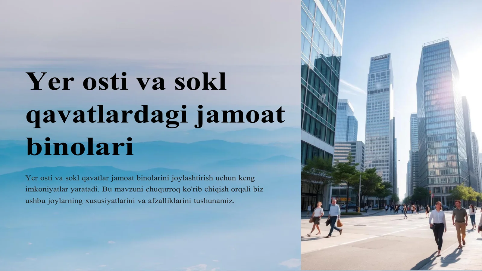 yer osti va sokl qavatlardagi jamoat binolari