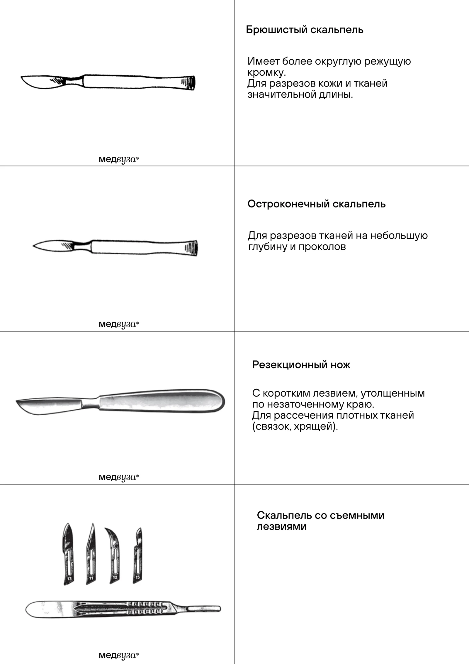 Брюшистый скальпель