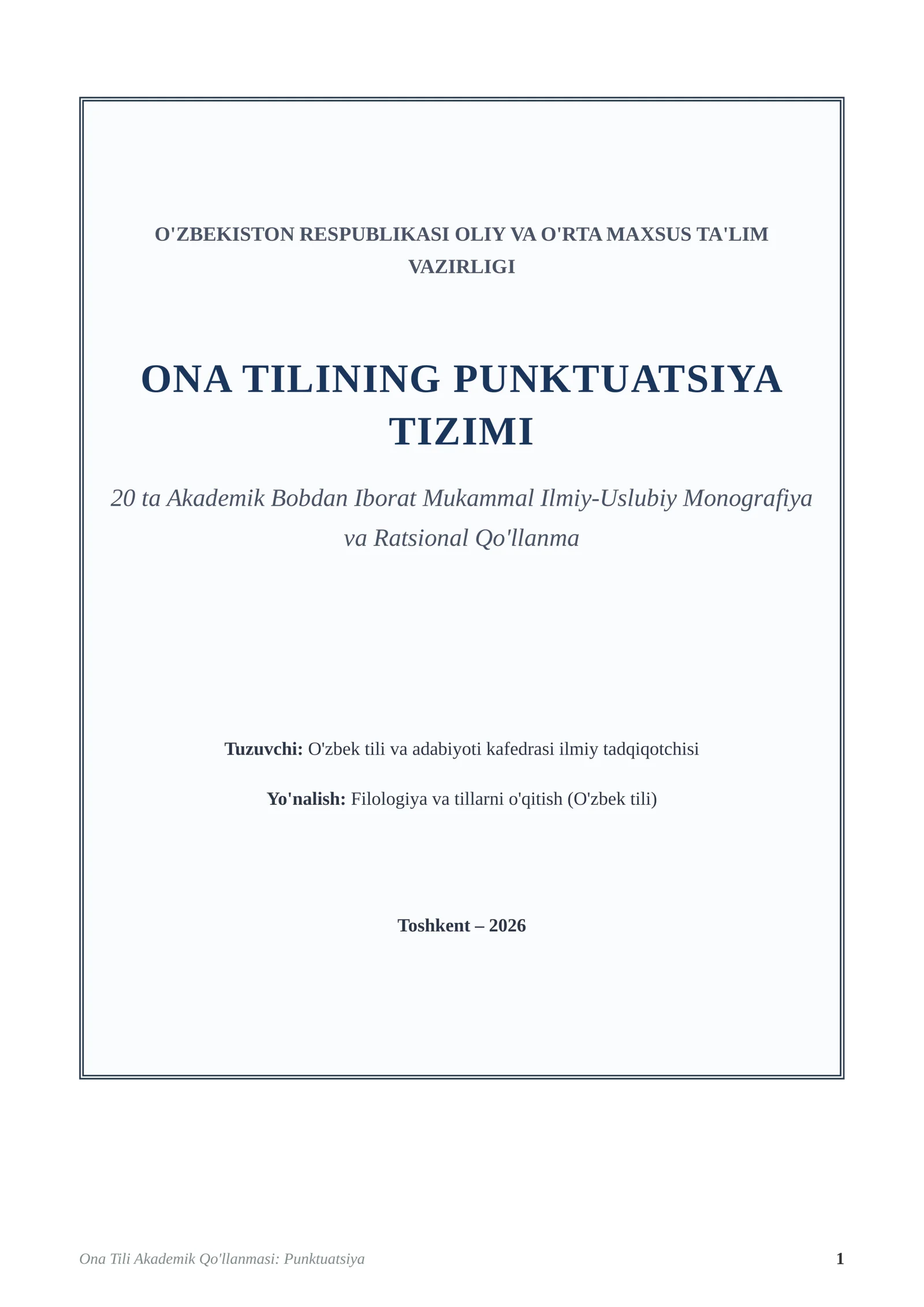 ONA TILINING PUNKTUATSIYA TIZIMI