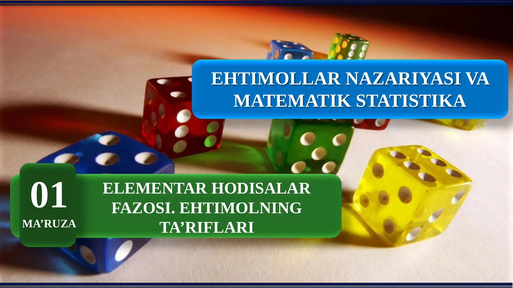 Elementar hodisalar fazosi. Ehtimolning ta’riflari