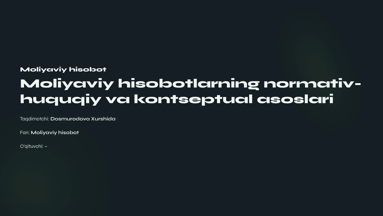 Moliyaviy hisobot