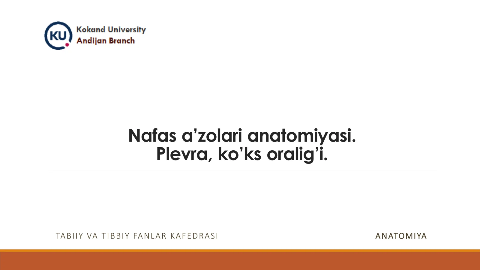 Nafas a’zolari anatomiyasi