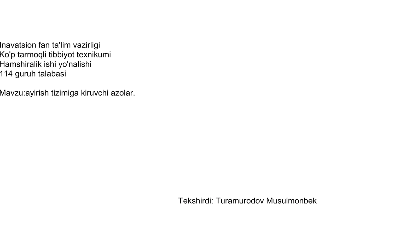 Turamurodov Musulmonbek