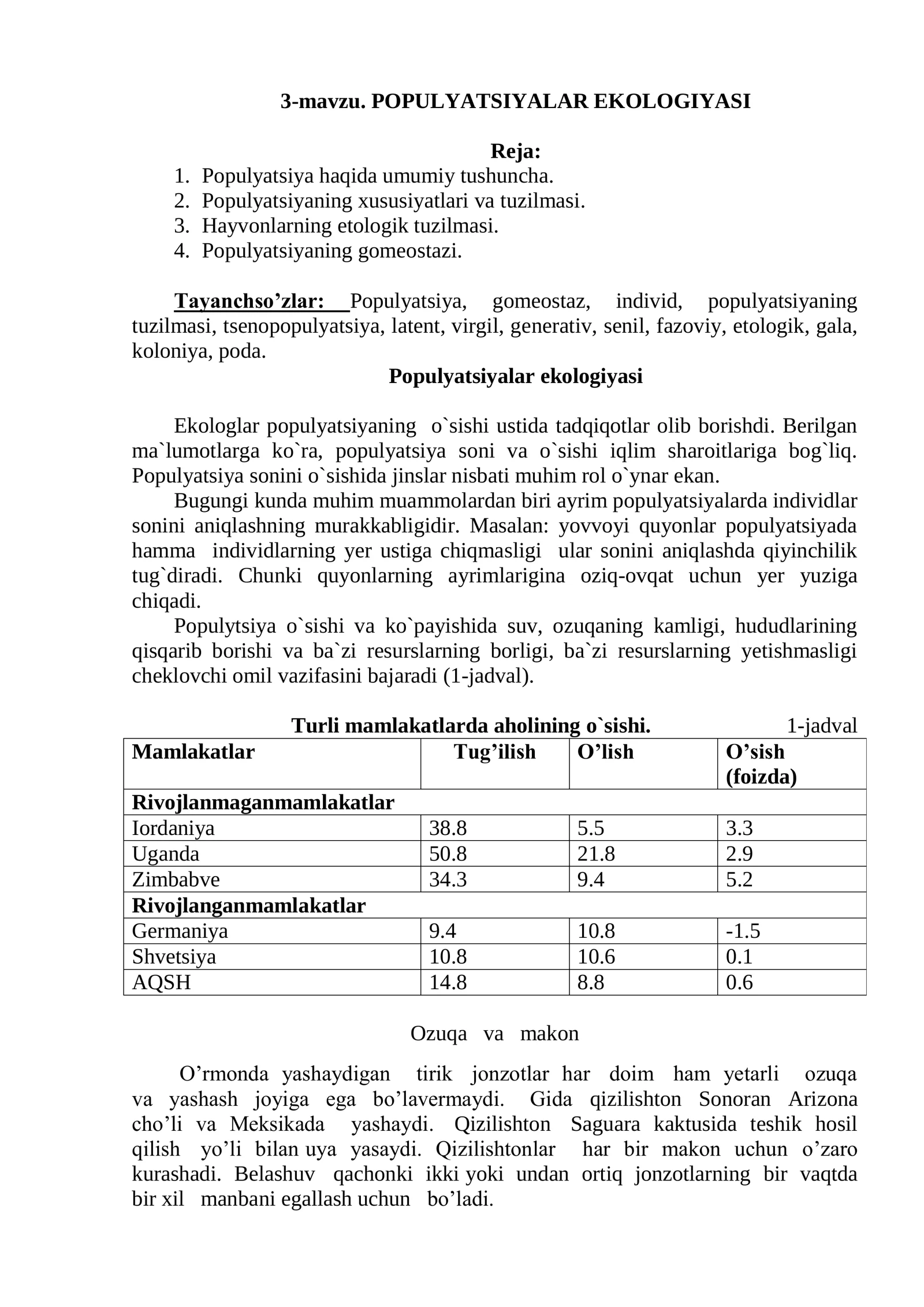 Populyatsiyalar ekologiyasi
