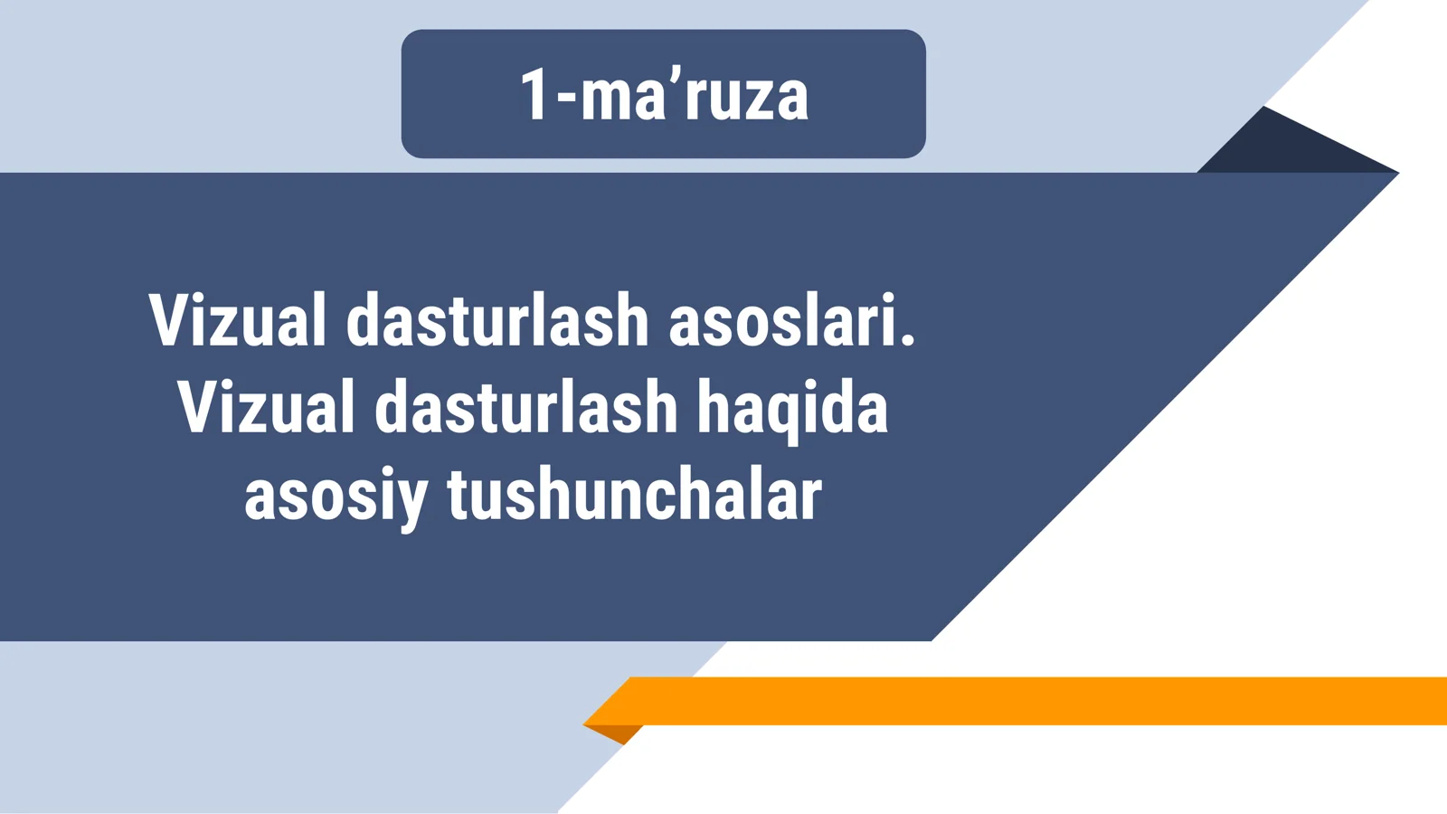 Vizual dasturlash asoslari