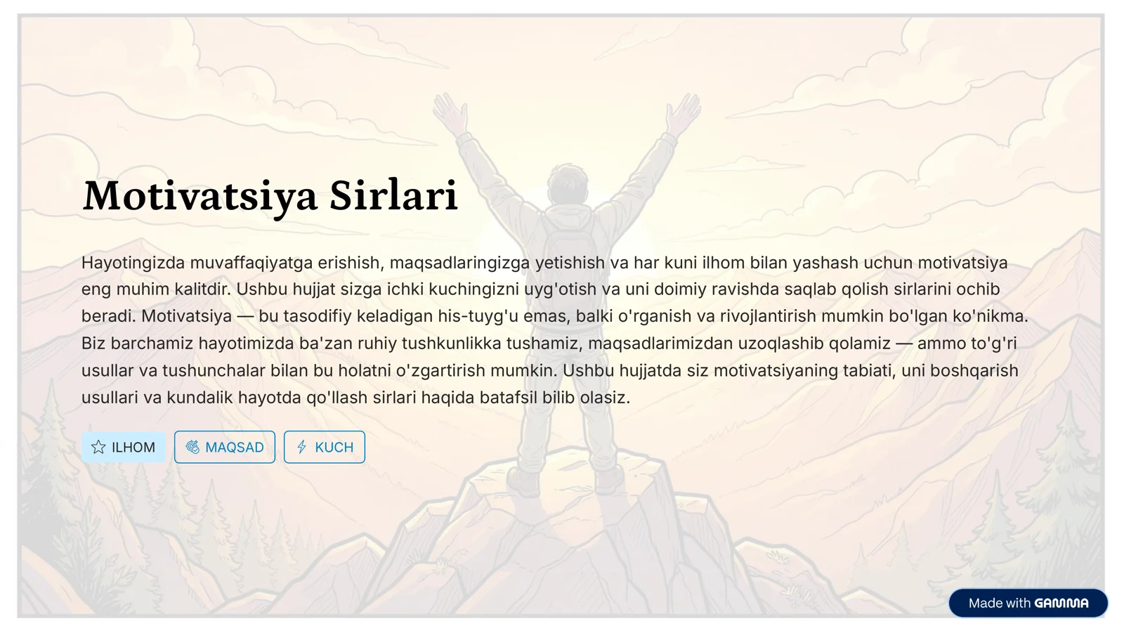 Motivatsiya Sirlari