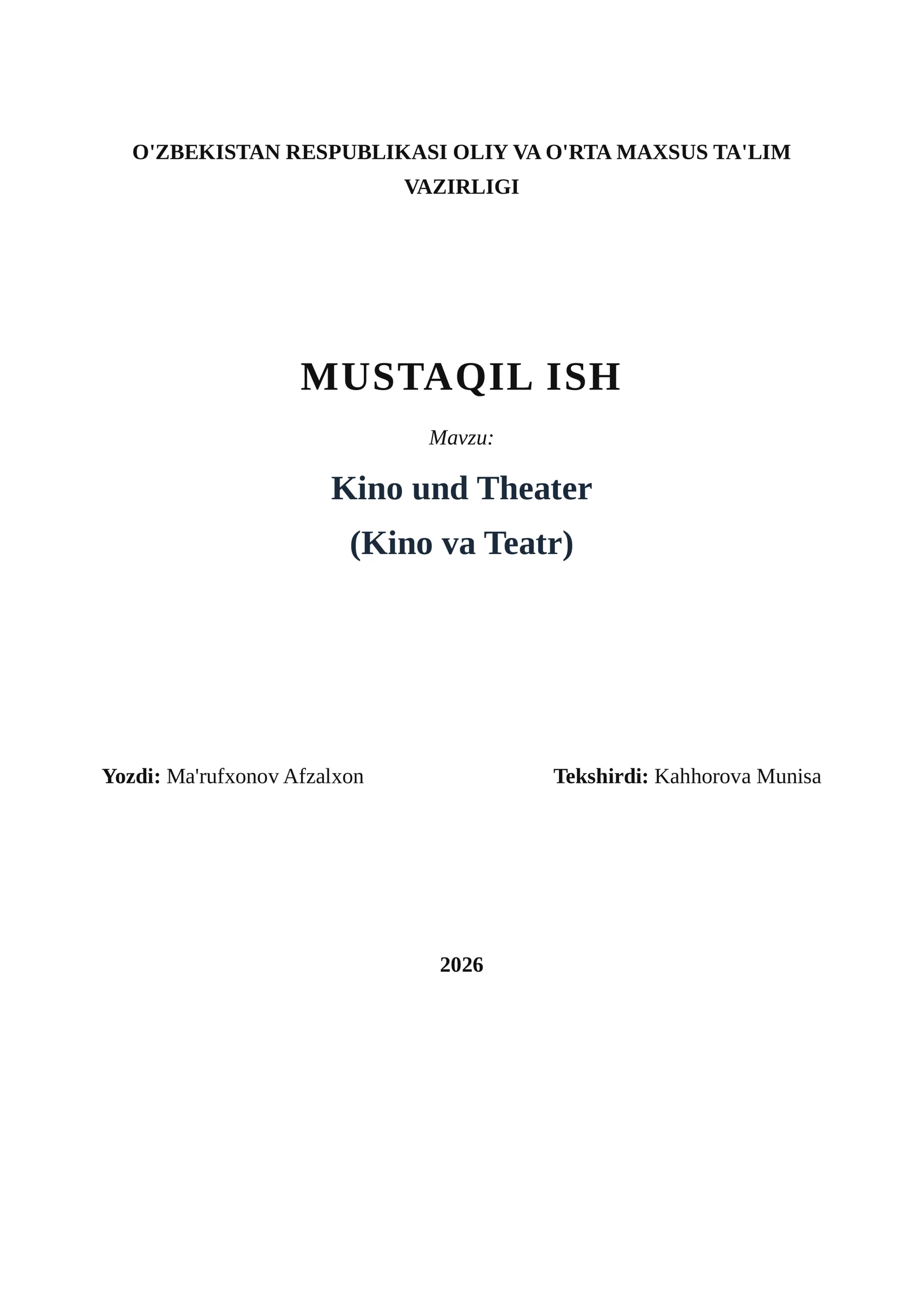 Kino va Teatr
