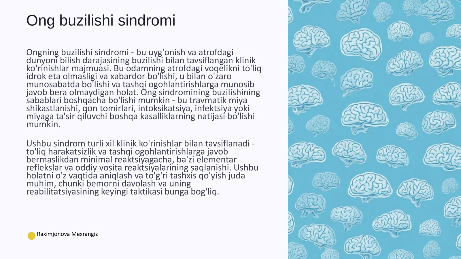 Ong buzilishi sindromi