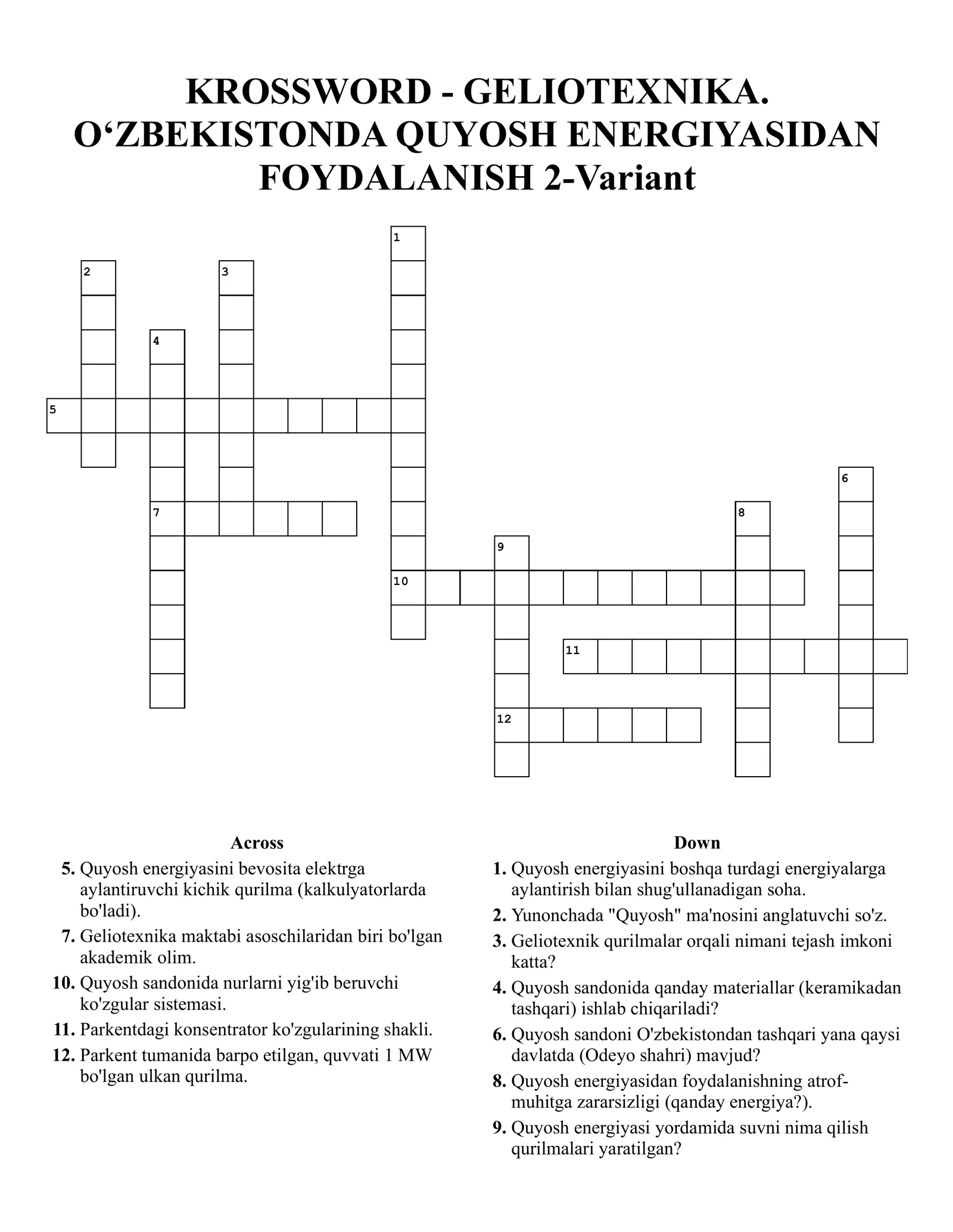 KROSSWORD - GELIOTEXNIKA