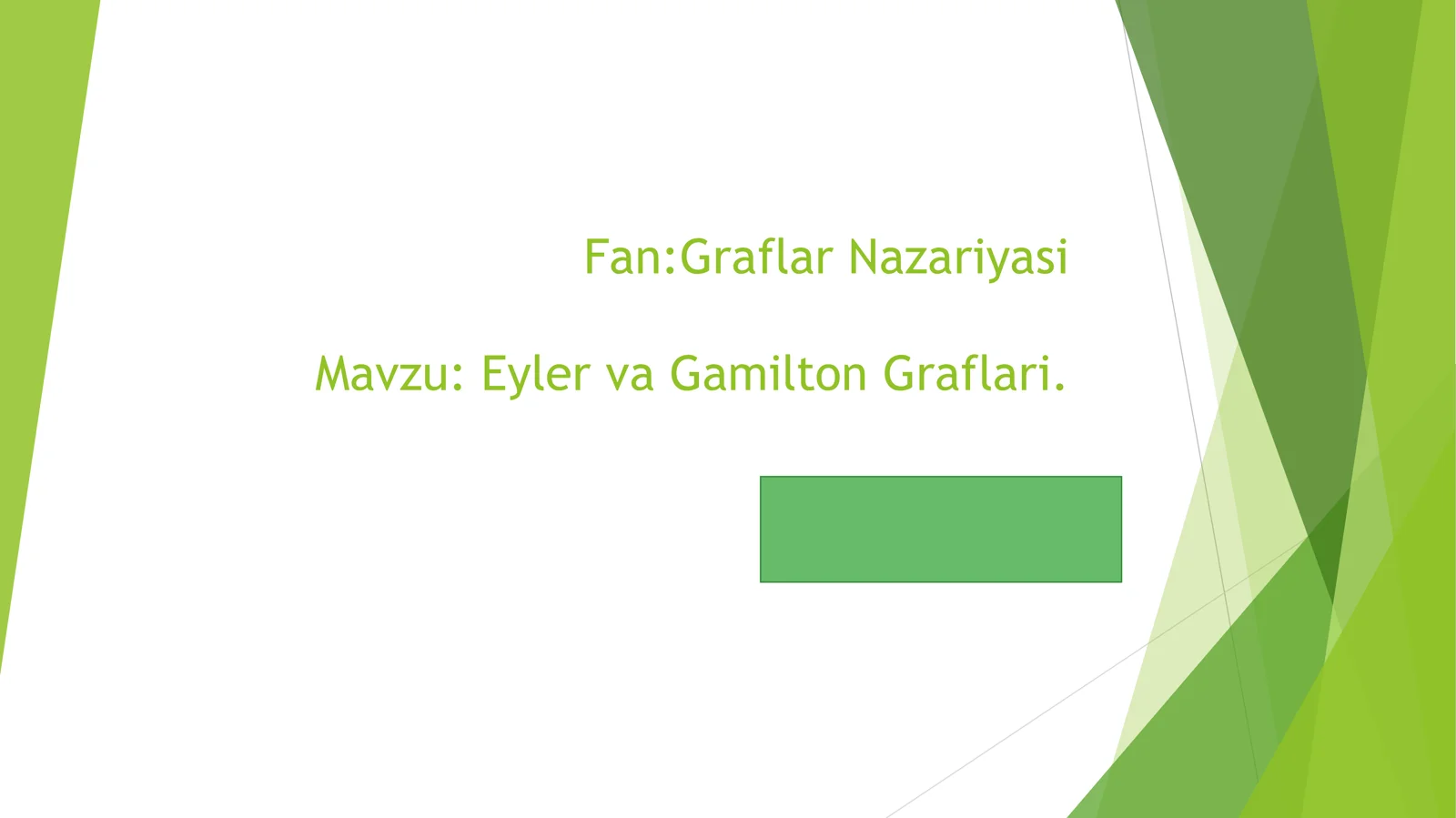 Eyler va Gamilton Graflari