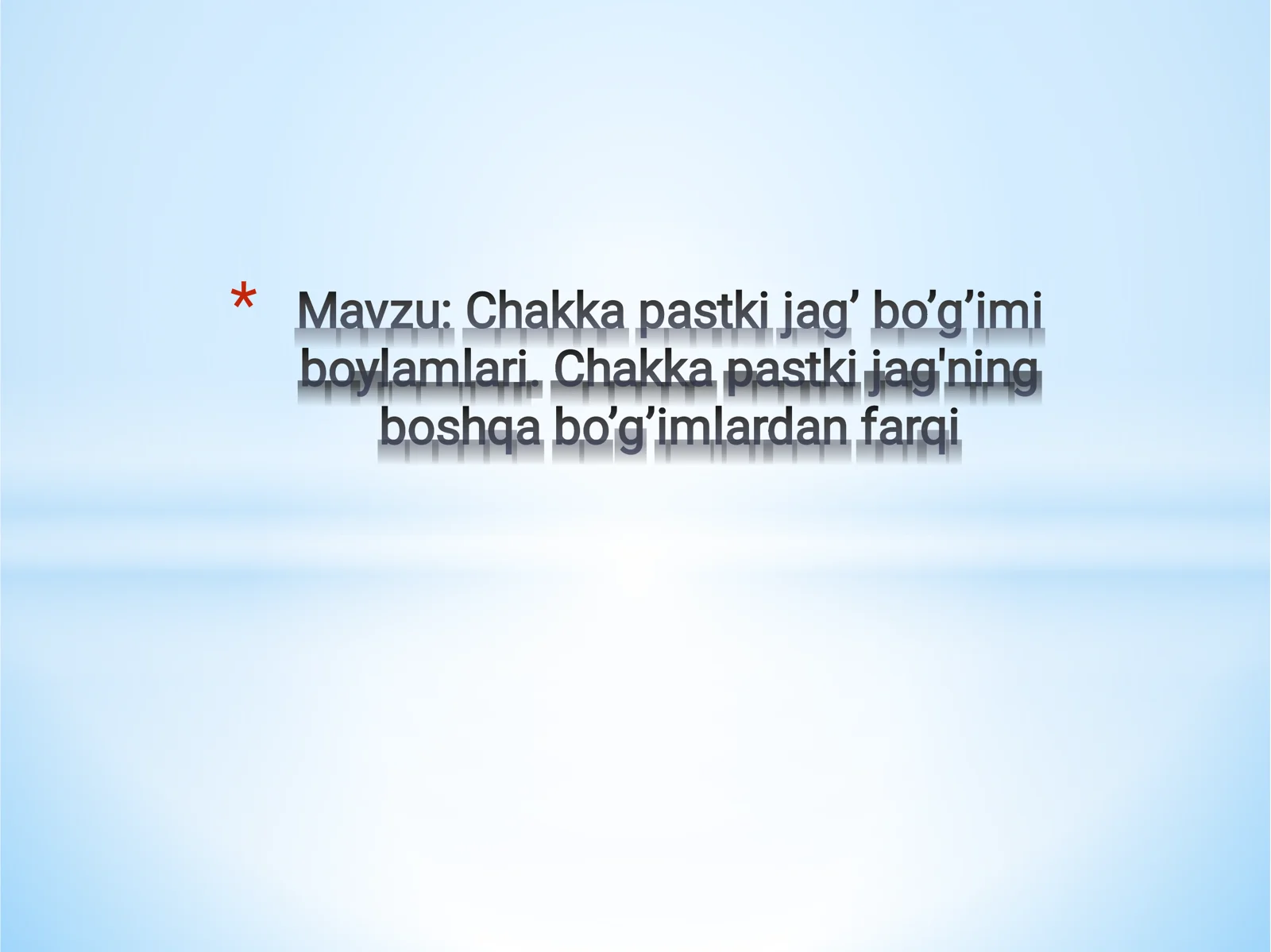 ChPJB bo'g'imi haqida