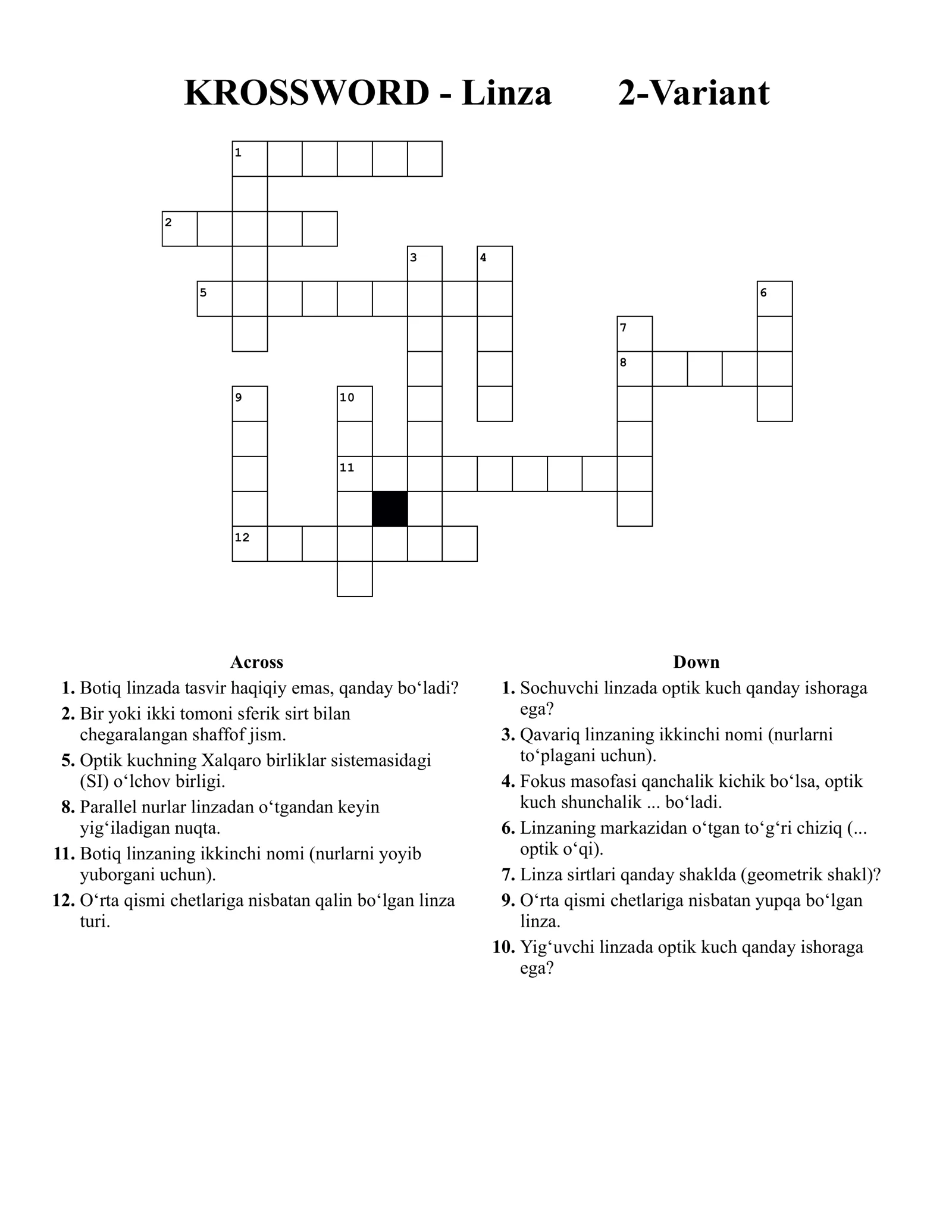 KROSSWORD - Linza π 2-Variant