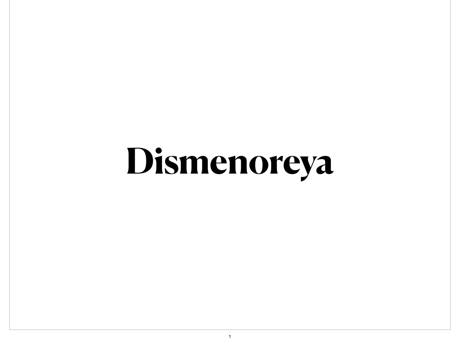 Dismenoreya
