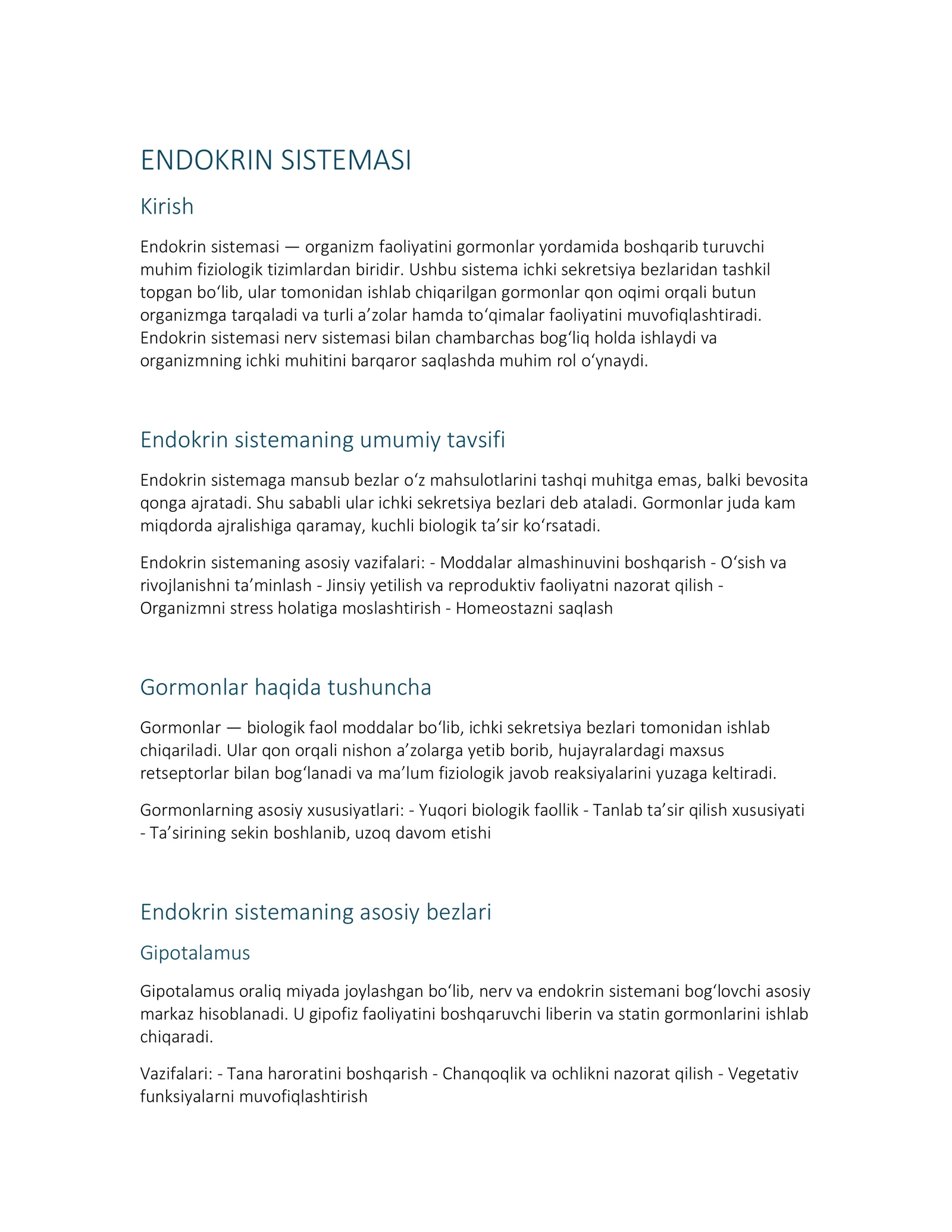 ENDOKRIN SISTEMASI