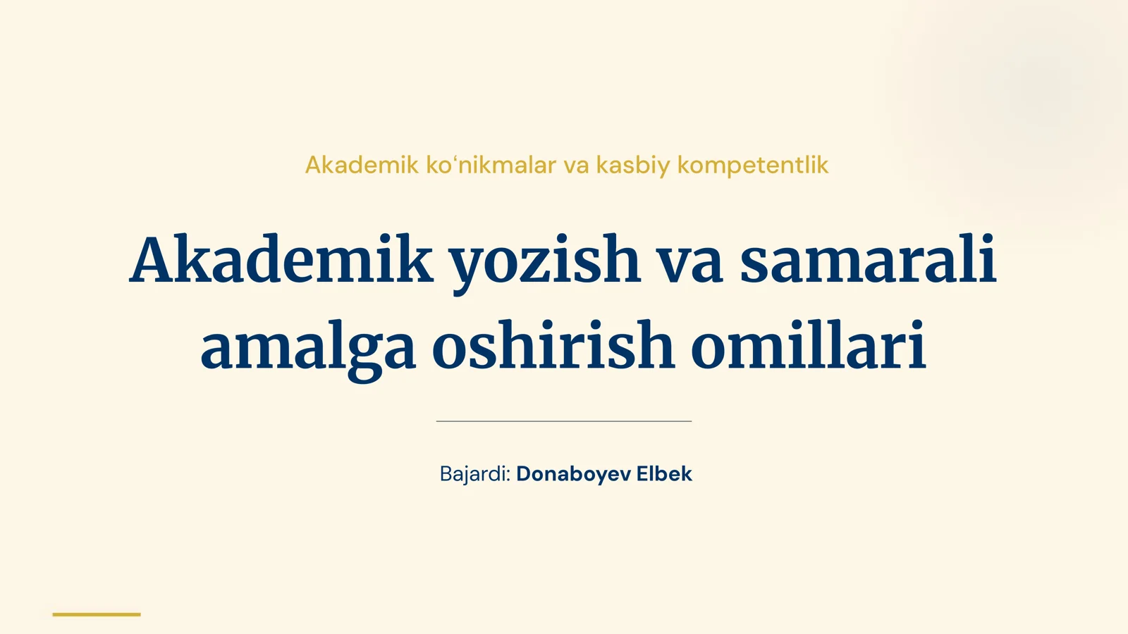 Akademik koʻnikmalar va kasbiy kompetentlik