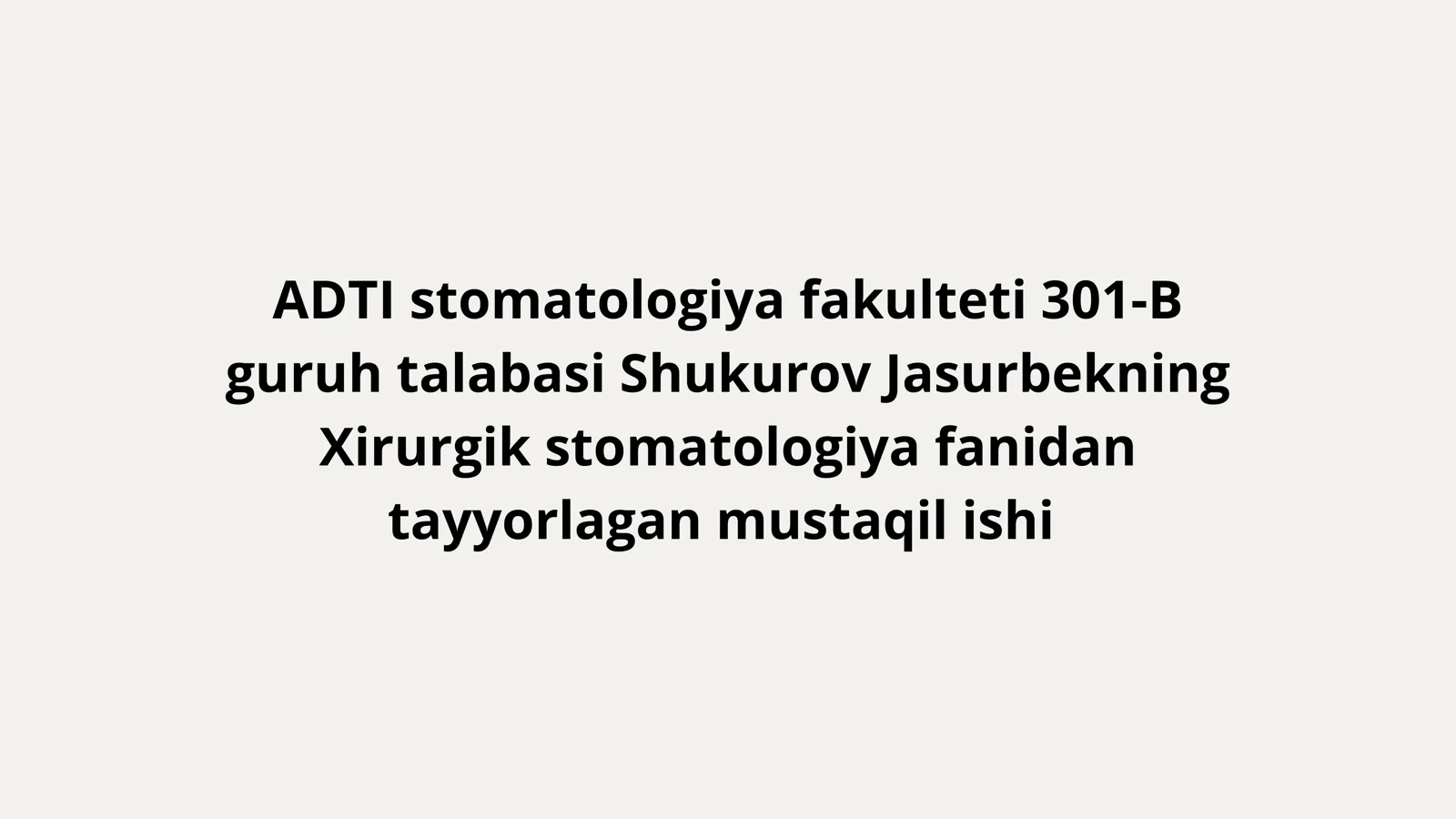 Pastki jagʻ kichik oziq tishlarni olish texnikasi