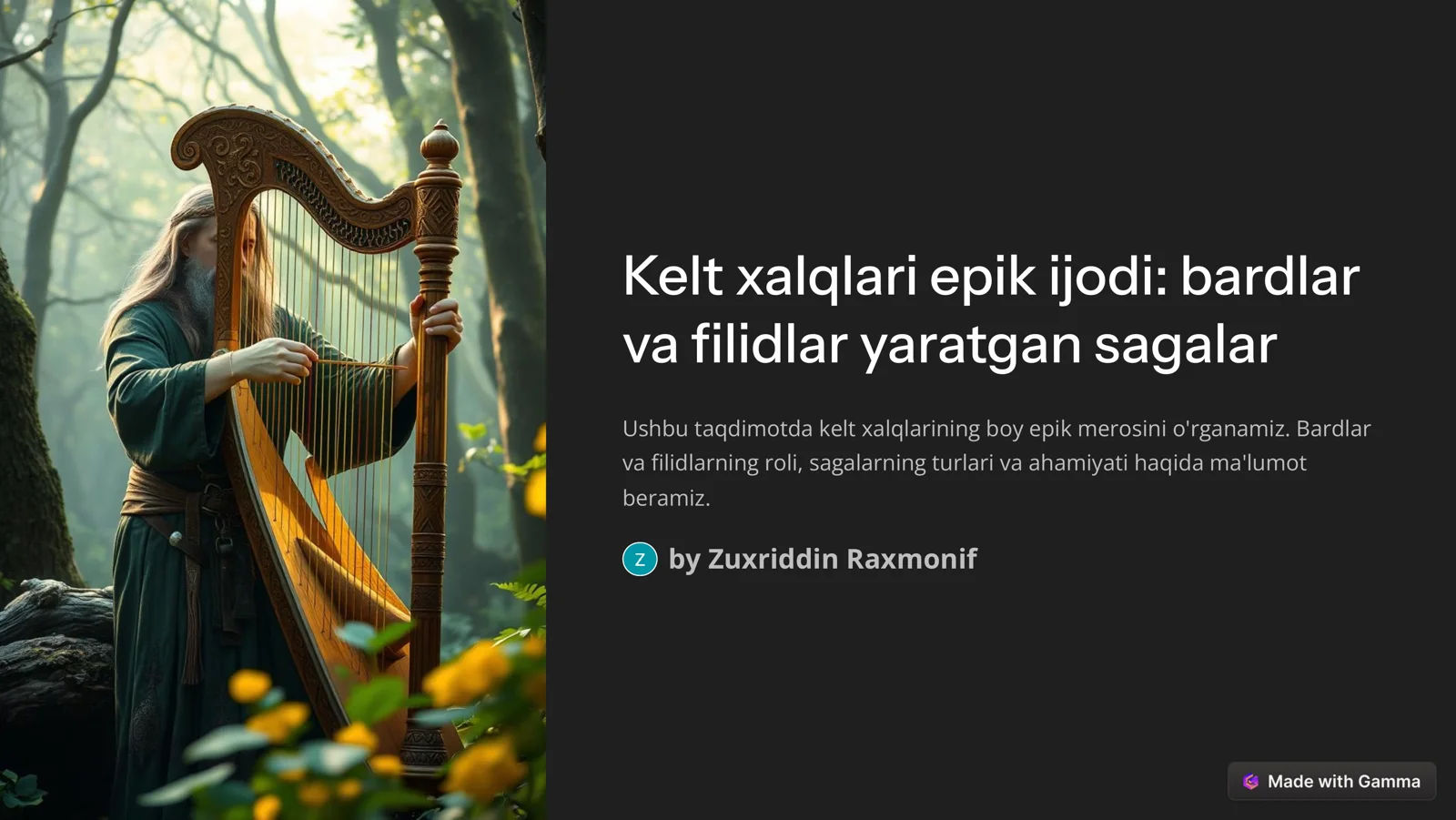 Kelt xalqlari epik ijodi: bardlar va filidlar yaratgan sagalar
