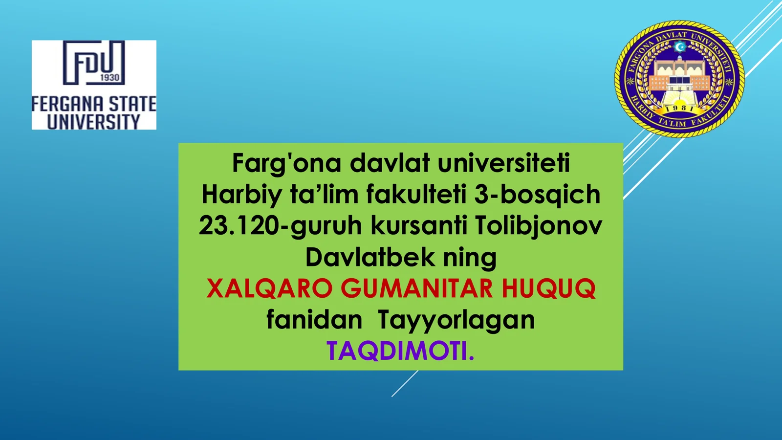 XALQARO GUMANITAR HUQUQ