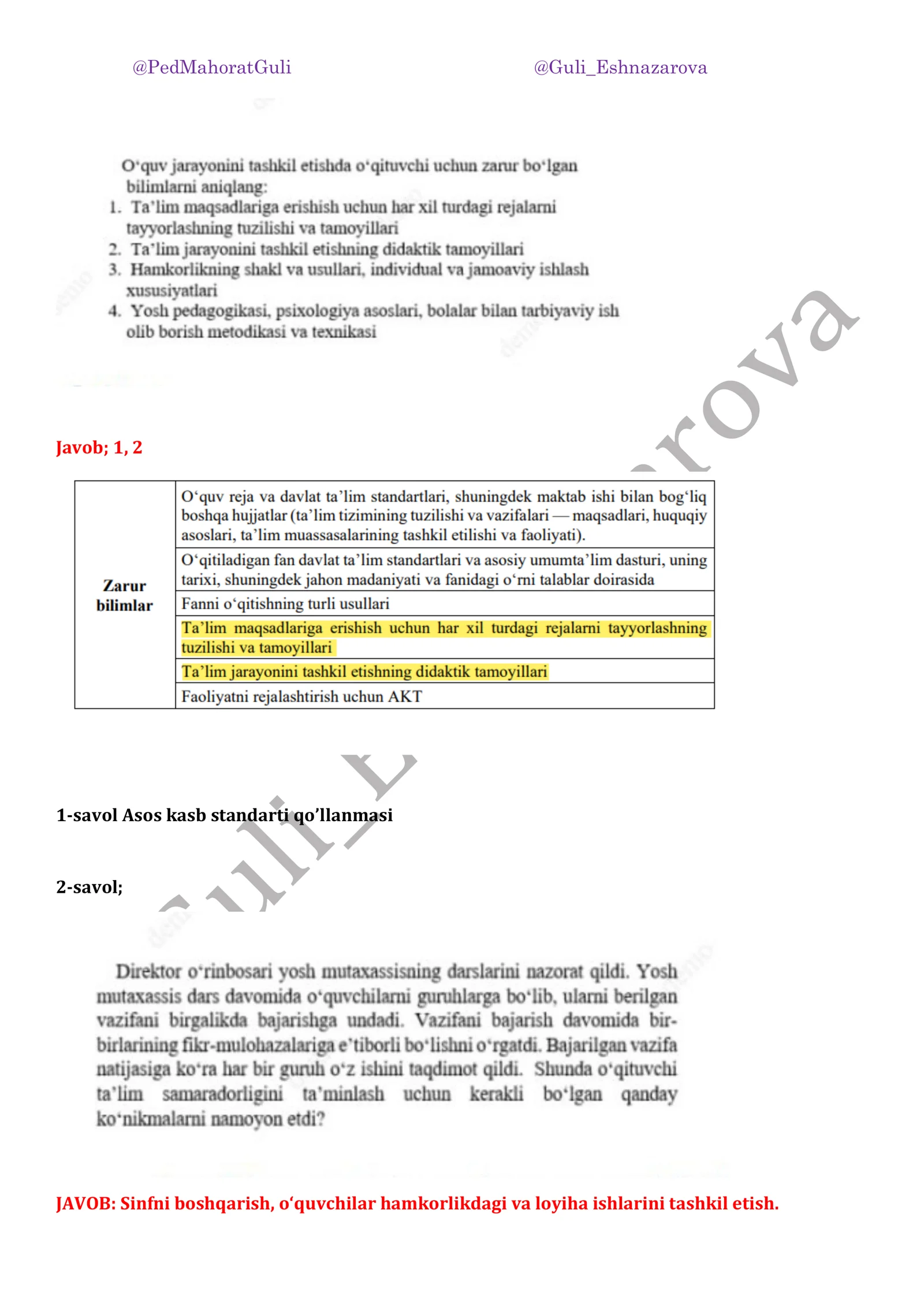 Asos kasb standarti qo’llanmasi