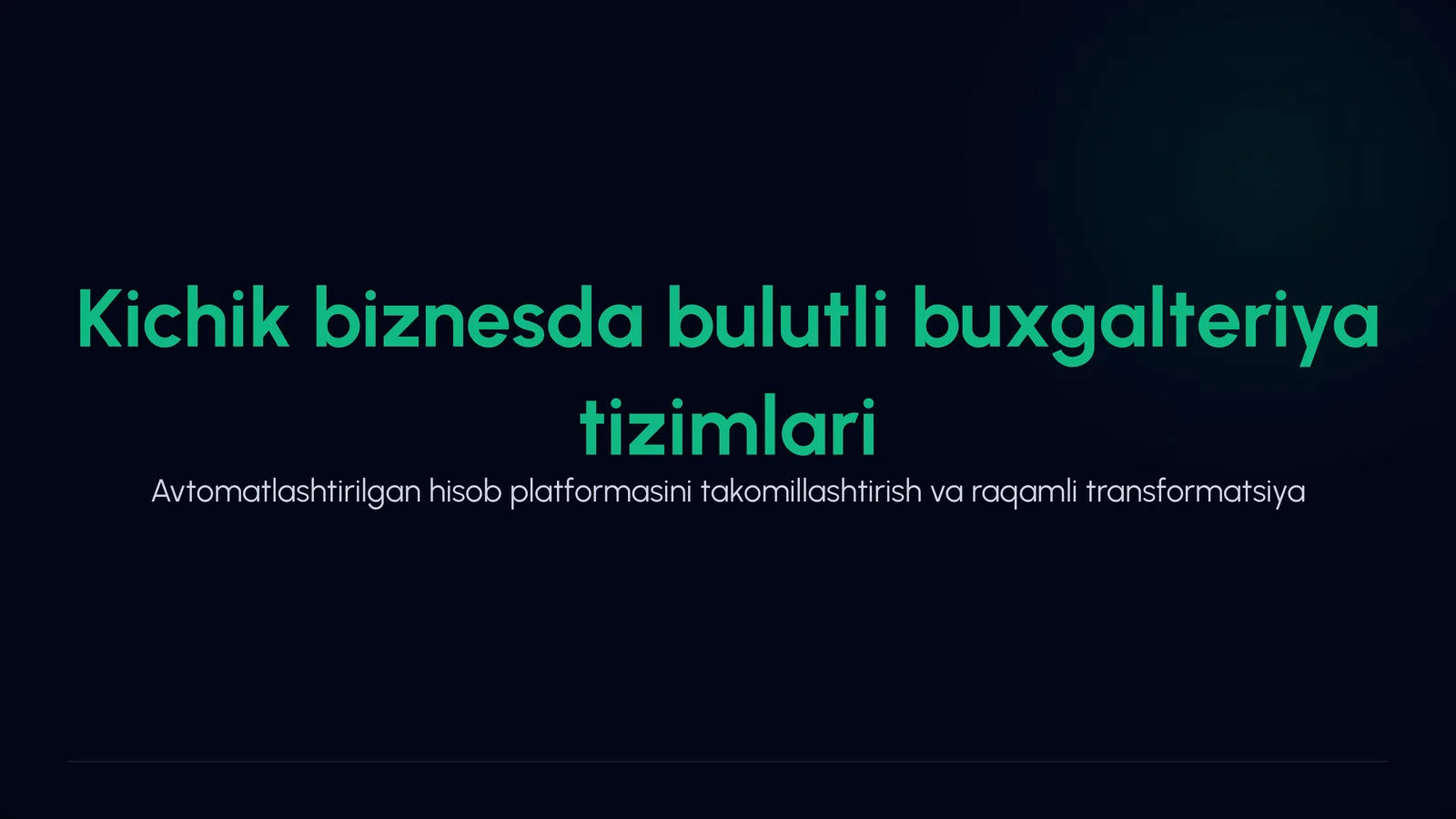 Kichik biznesda bulutli buxgalteriya tizimlari