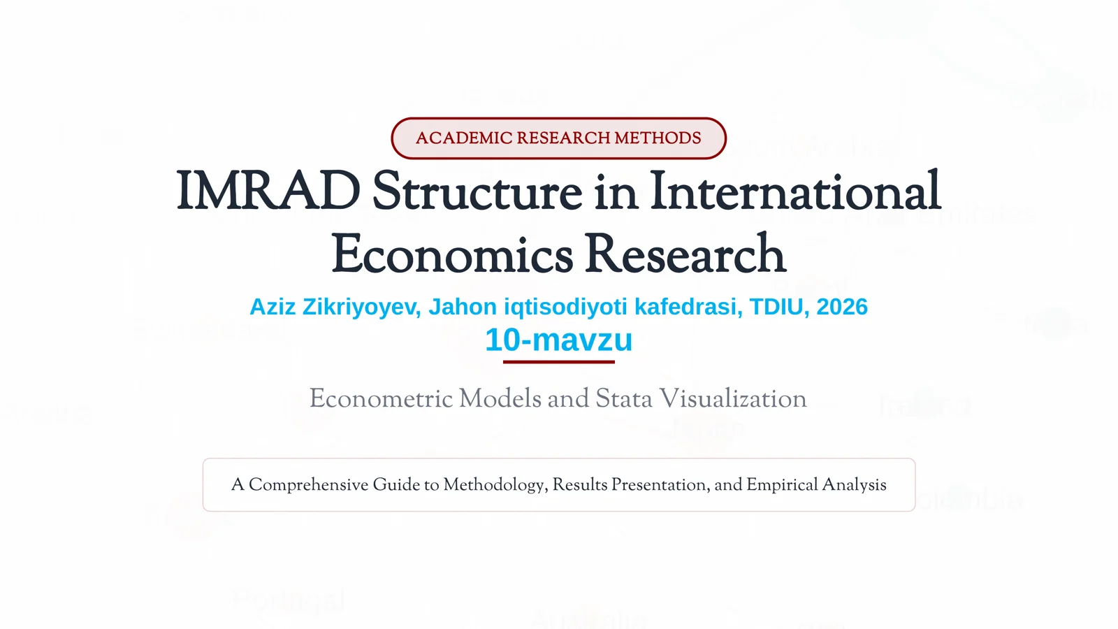 IMRAD Structure in International Economics Research