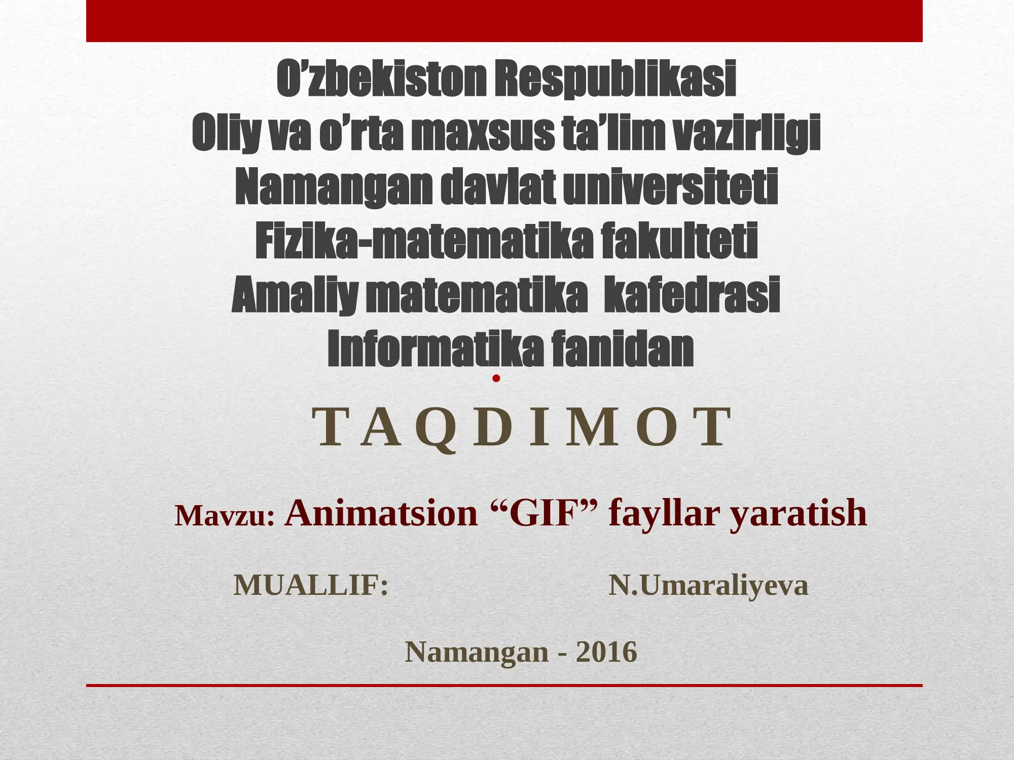 Animatsion “GIF” fayllar yaratish