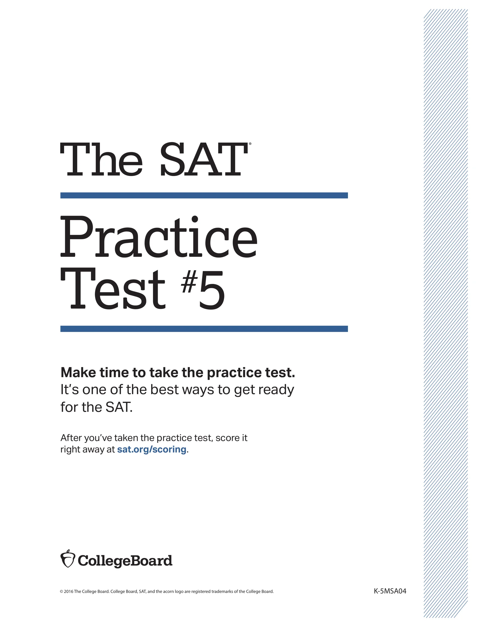 ππ THE SAT PRACTICE TEST #5 ππ β‘ OFFICIAL SAT PREPARATION PDF β‘ ββββββββββββββββββ
