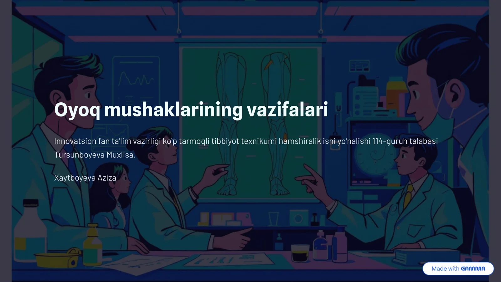Oyoq mushaklarining umumiy anatomiyasi