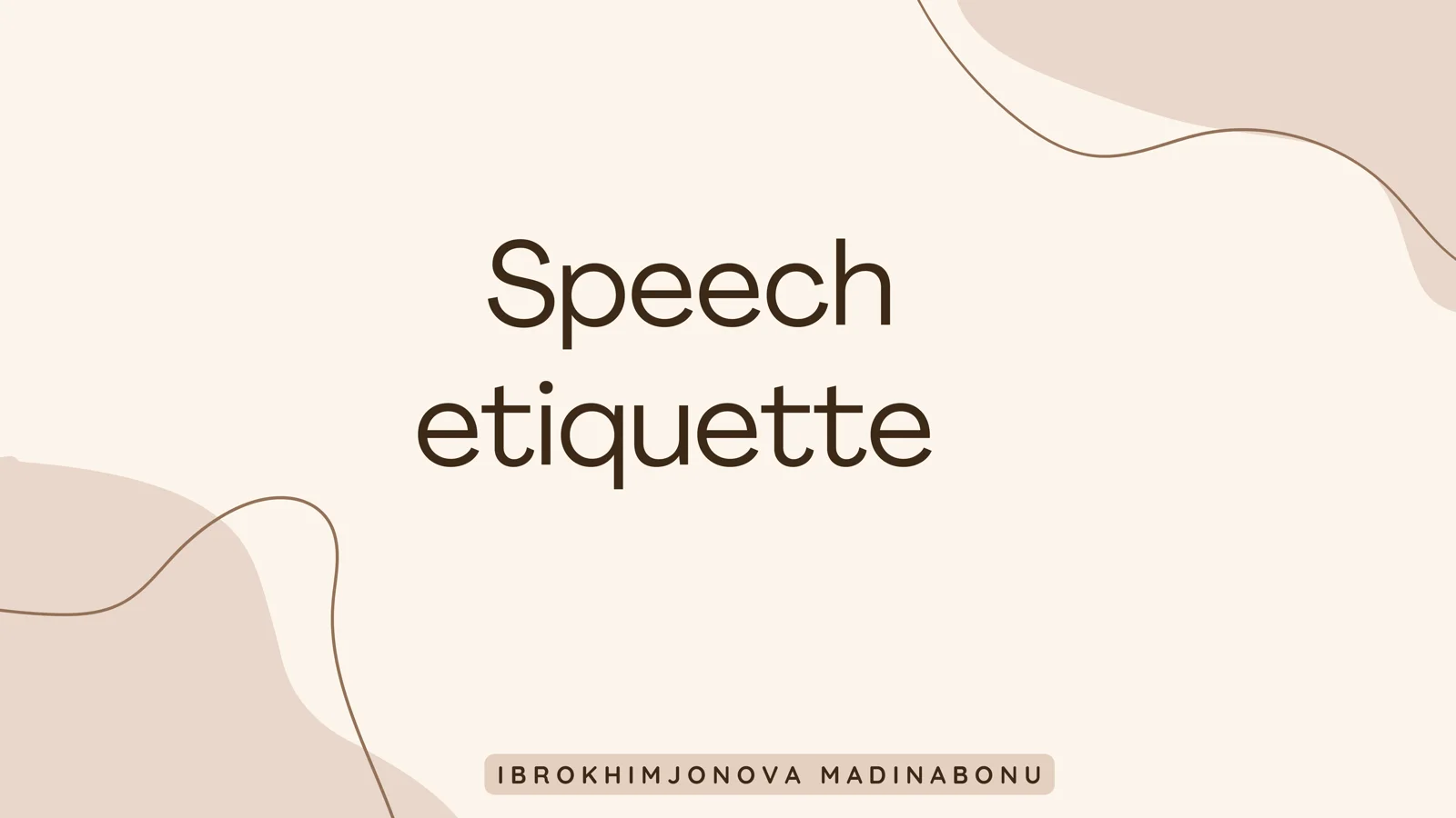 Speech etiquette