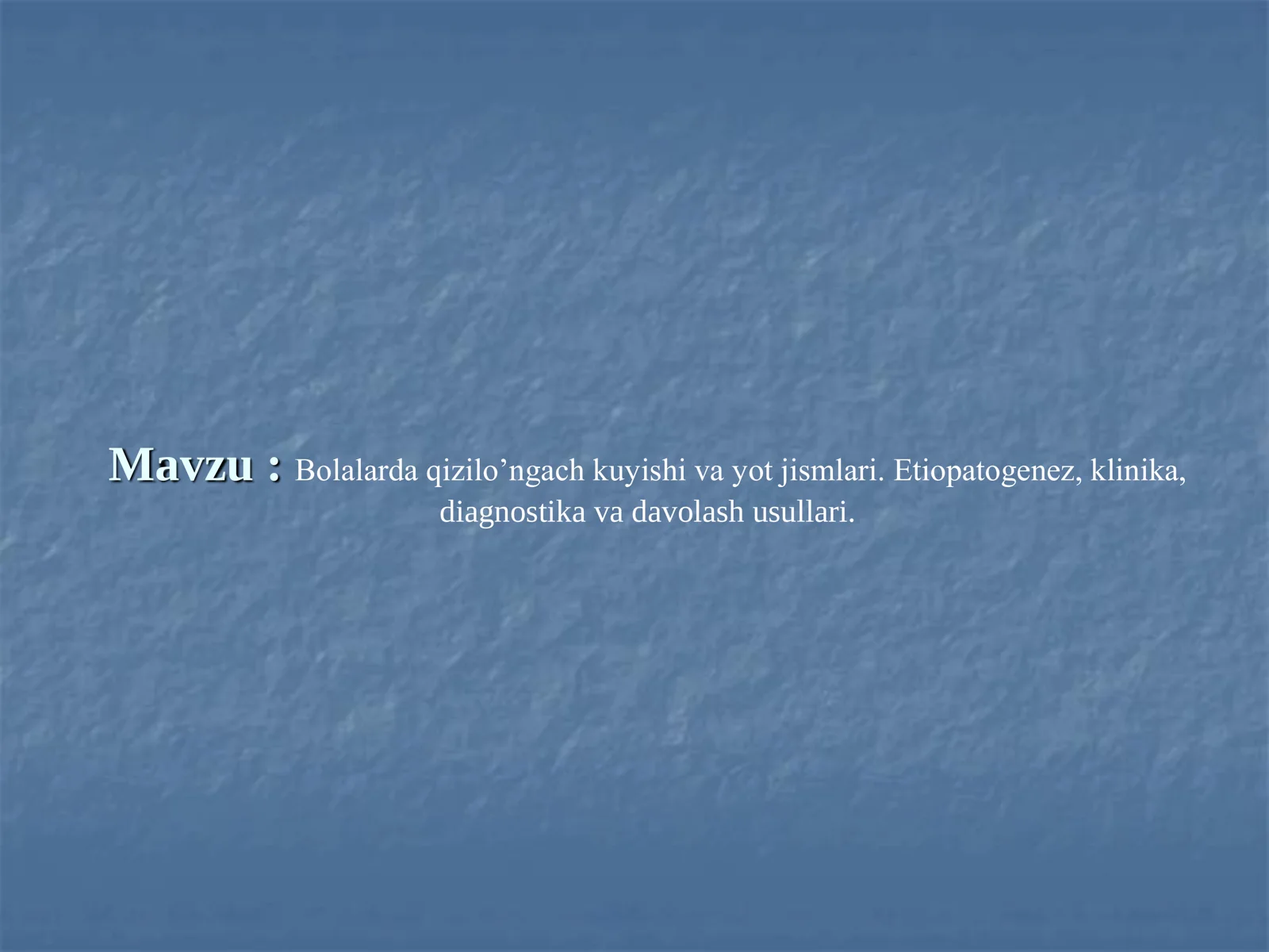Qizilo'ngach kasalliklari