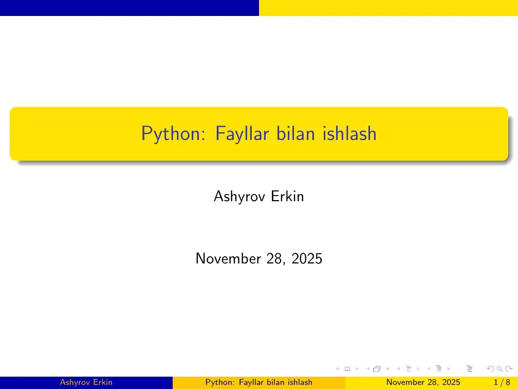 Python: Fayllar bilan ishlash