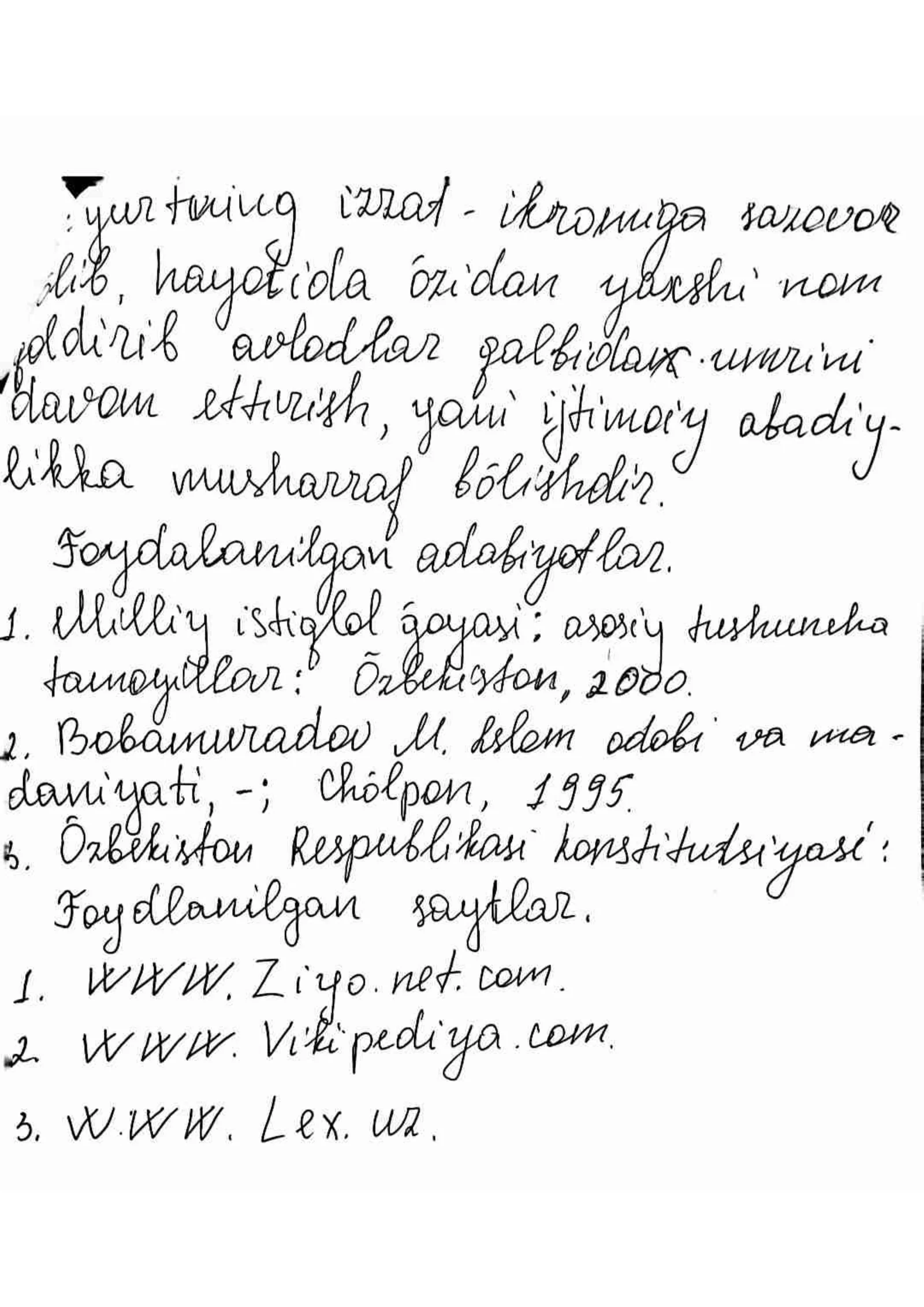 Mustaqil ish falsafa donshunoslikdan