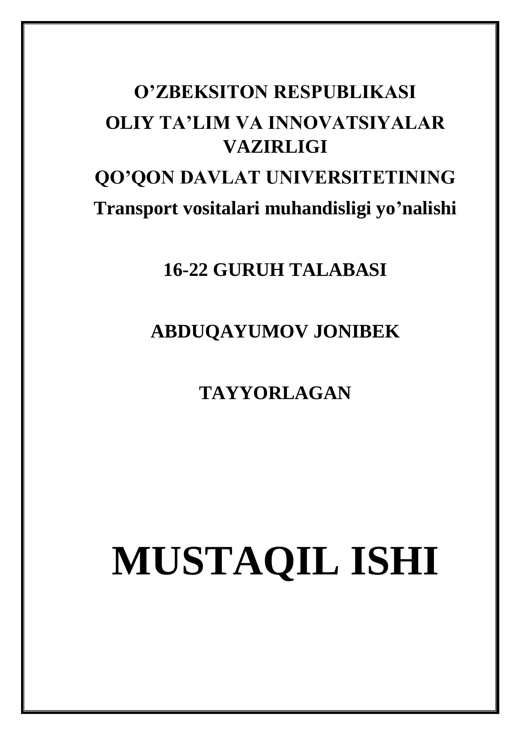 Zamonaviy kompozit materiallar: aviatsiya va avtomobilsozlikda qo'llanilishi