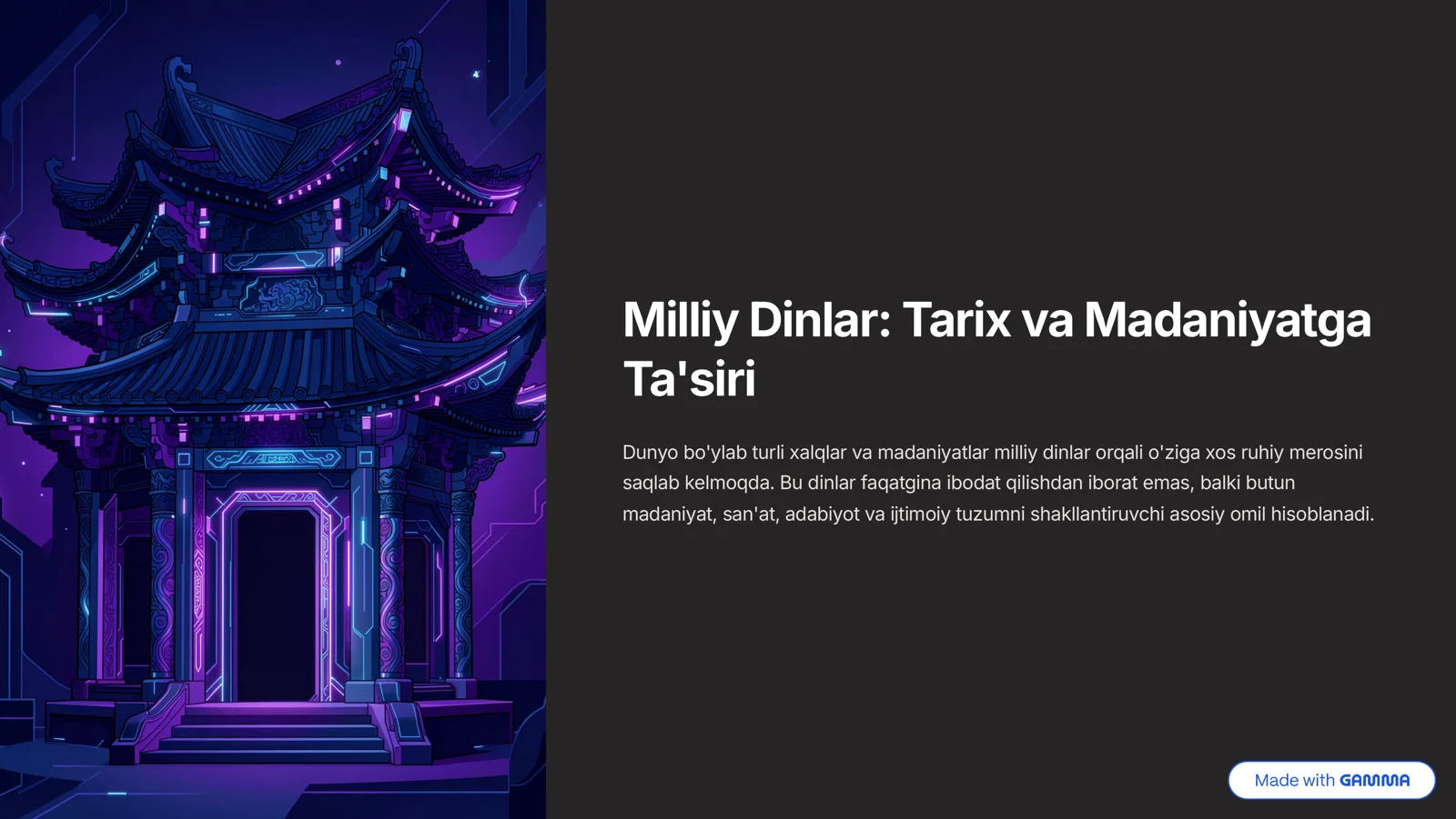 Milliy Dinlar: Tarix va Madaniyatga Ta'siri
