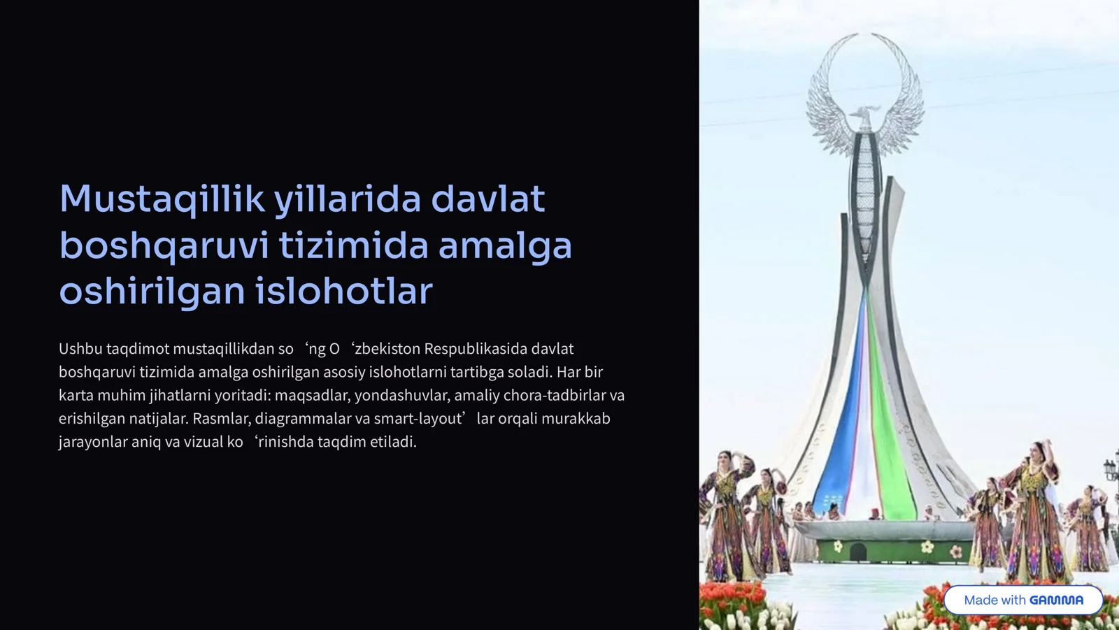Mustaqillik yillarida davlat boshqaruvi tizimida amalga oshirilgan islohotlar
