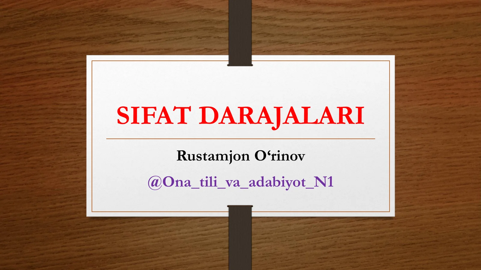SIFAT DARAJALARI
