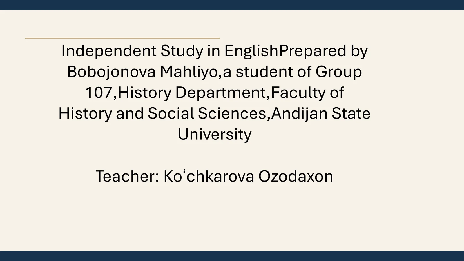 Independent Study in English