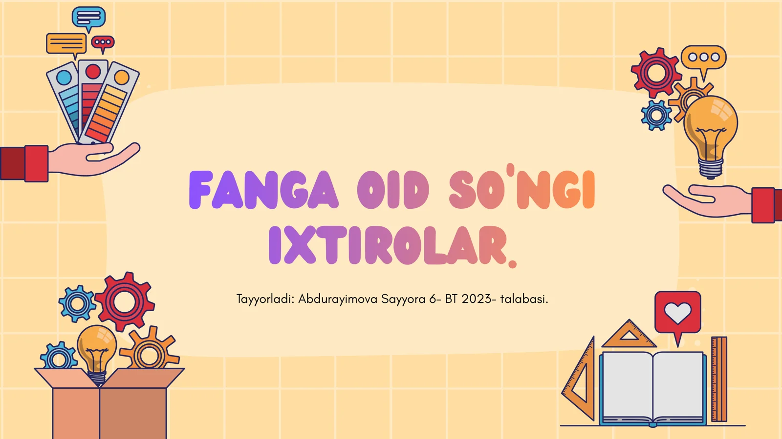 Fanga oid so'ngi ixtirolar