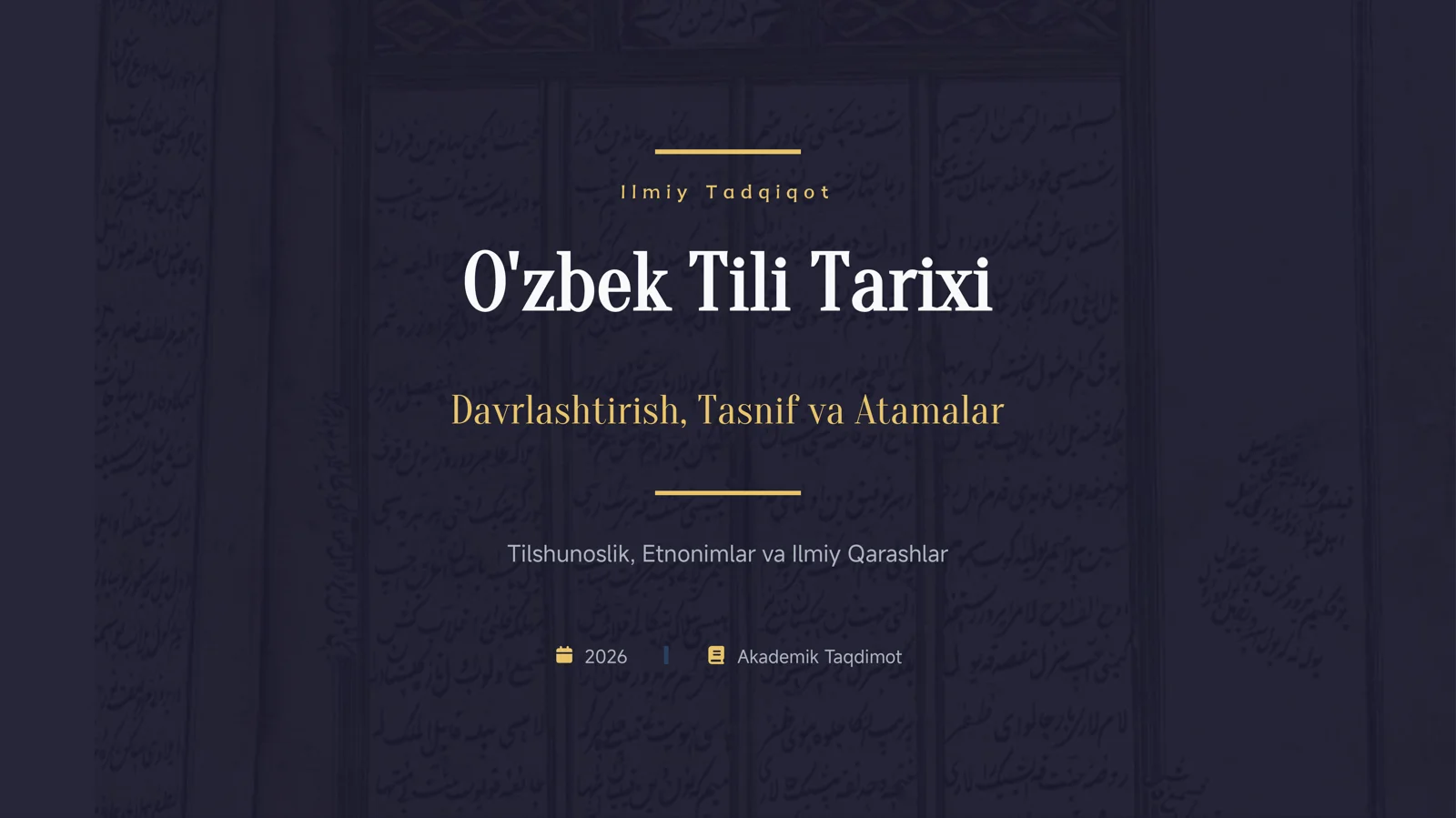 O'zbek Tili Tarixi