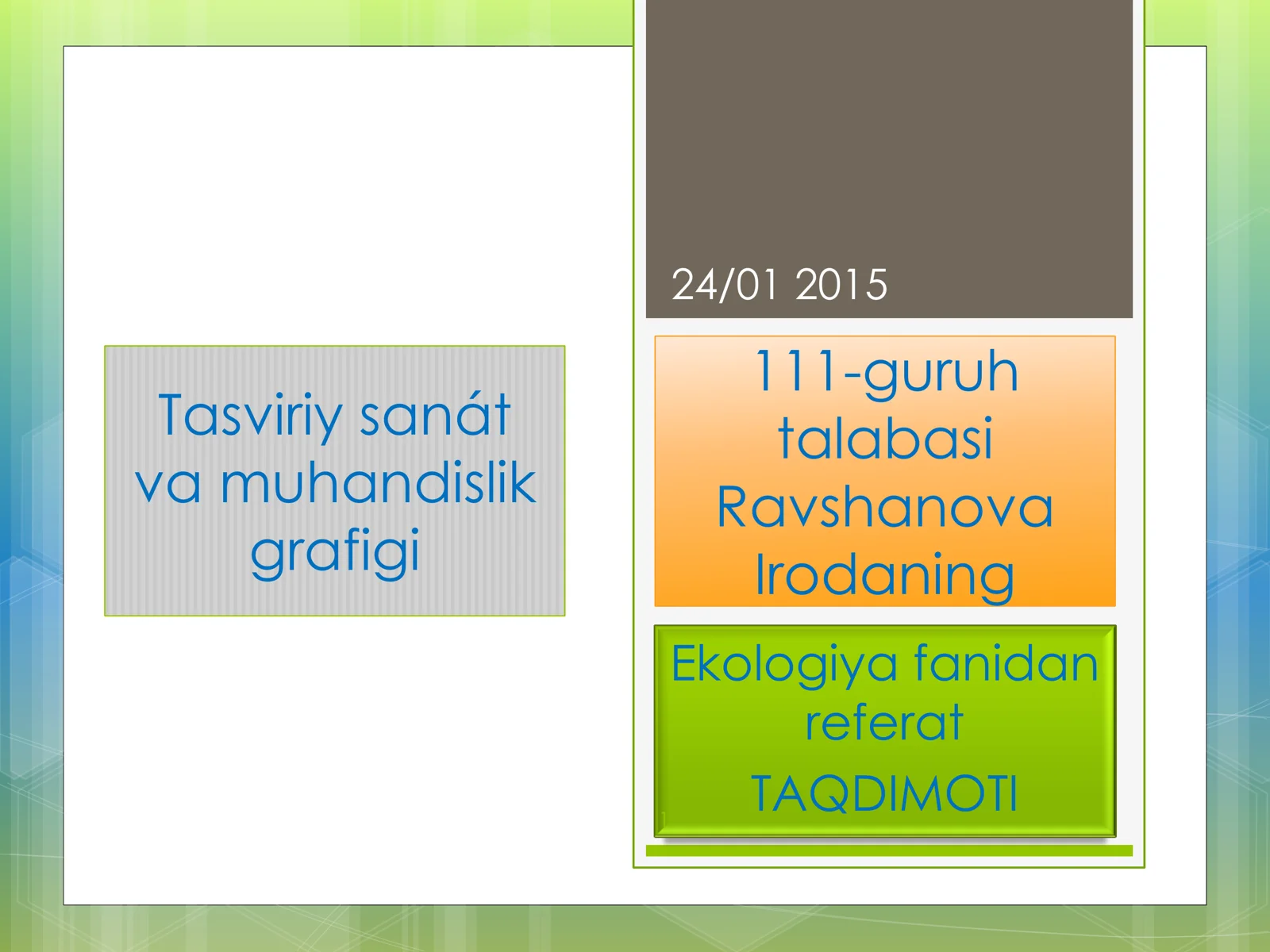 Ekologik omillar va ularning tirik organizmlarga ta`siri