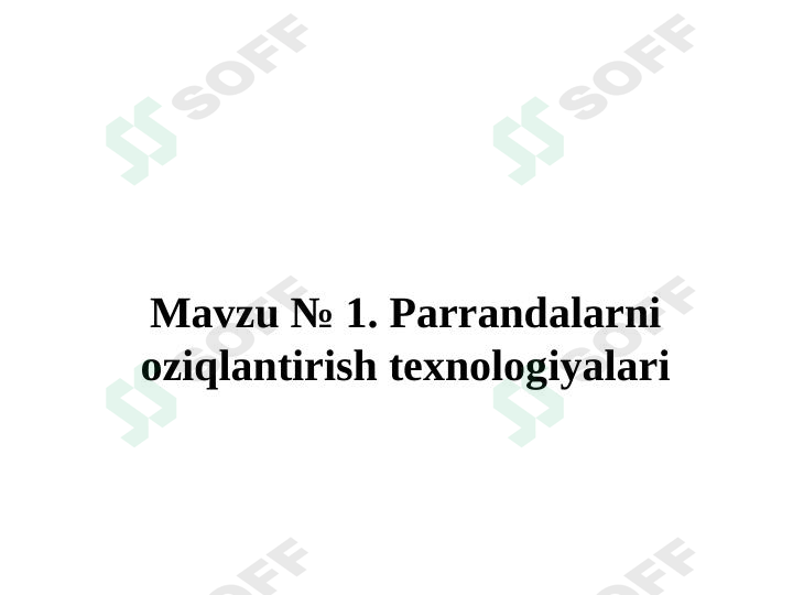 parrandalarni oziqlantirish texnoligiyasi