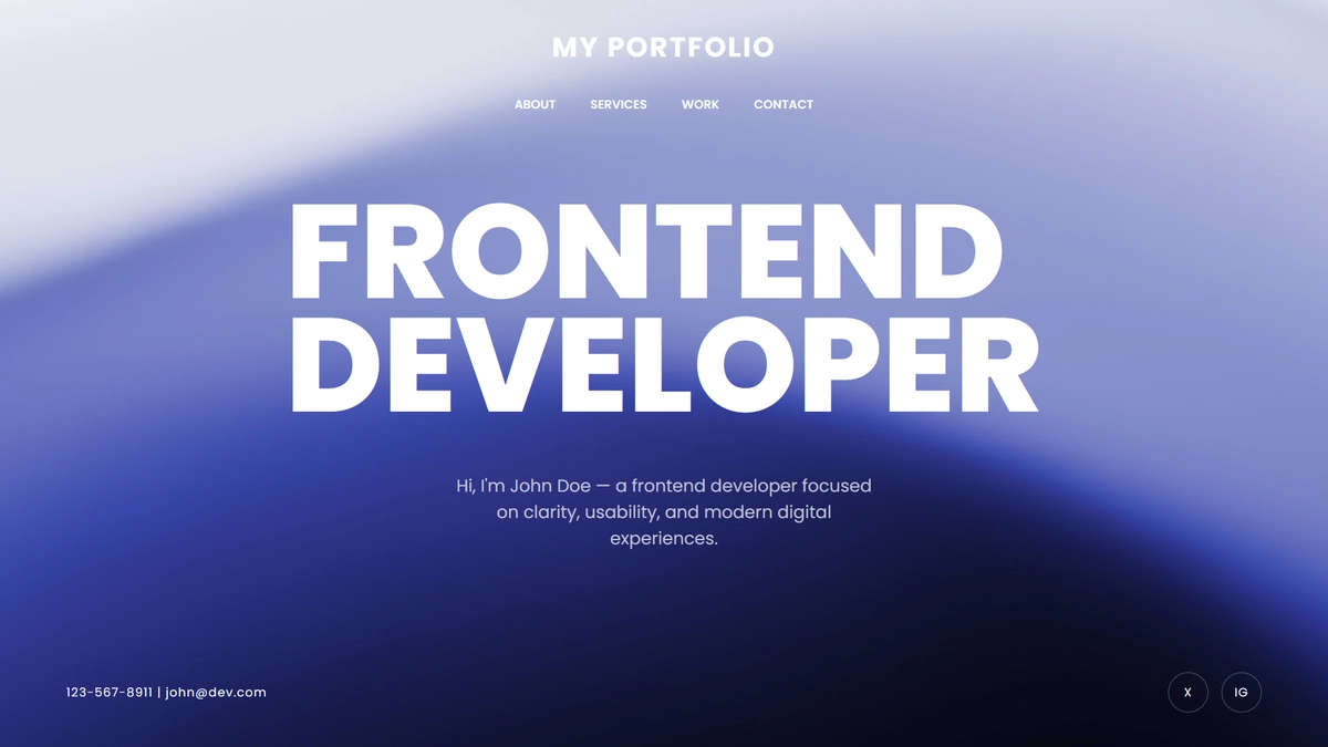 Zamonaviy Portfolio Veb-sayti (Frontend/Verstka)