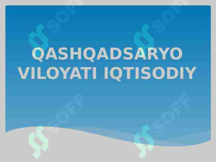 qashqadaryo viloyati iqtisodiy
