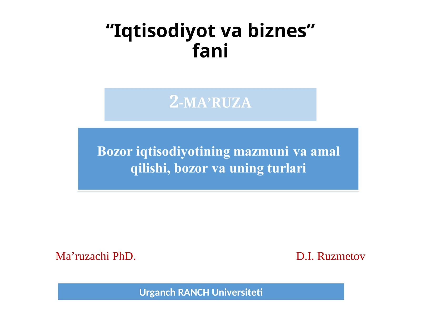 Iqtisodiyot va biznes