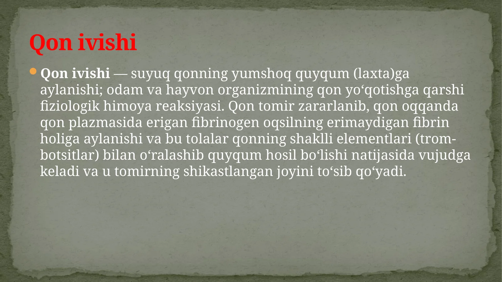 Qon ivishi
