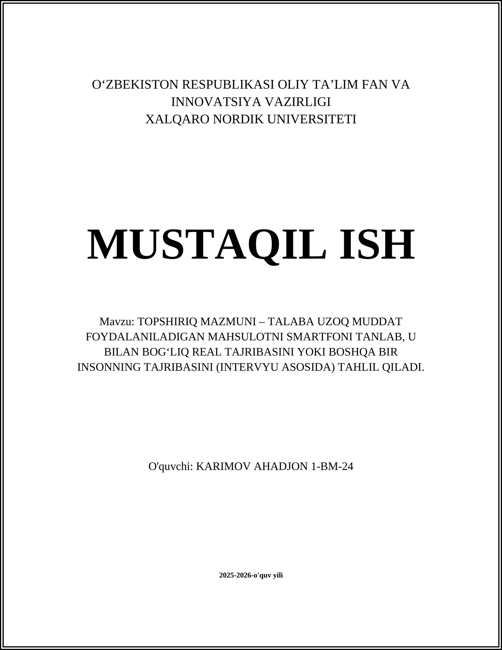 Talaba uchun uzoq muddat foydalanishga mos smartfon tanlash mezonlari (intervyu tahlili)