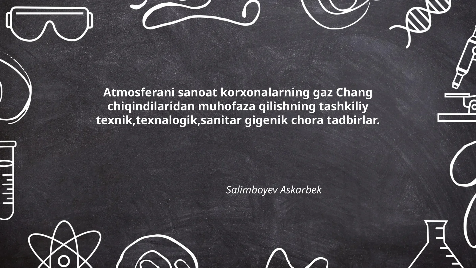 Atmosferani sanoat korxonalarning gaz Chang chiqindilaridan muhofaza qilish