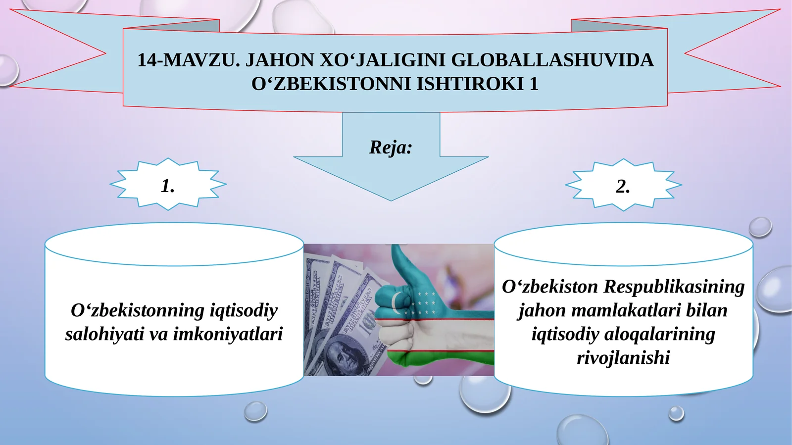 Jahon xo‘jaligini globalashuvida O‘zbekistonning ishtiroki